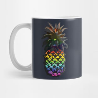 Pineapple Rainbow Black Base. Mug